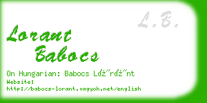 lorant babocs business card